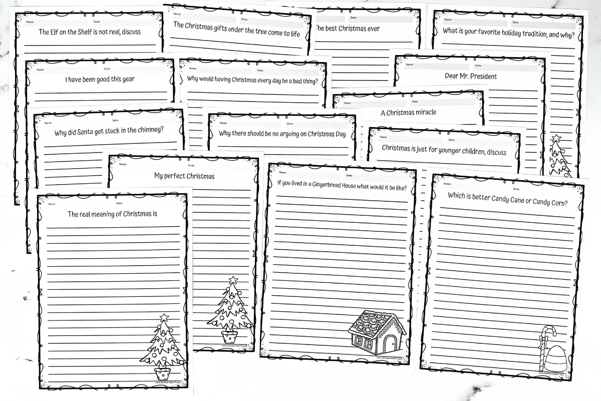 31 free christmas writing prompt printables for kids aged 5-14